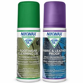 Nikwax duopack footwear cleaning gel en fabric &amp; leather proof