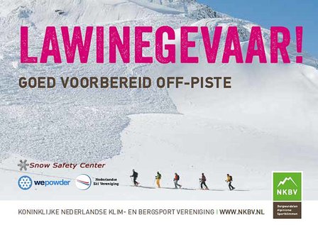 Flyer &ldquo;Lawine Gevaar! &ndash; goed voorbereid off-piste&rdquo;