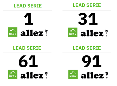 Rugnummers Klim Serie 1 t/m 120